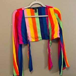 Spring, front tie, long sleeve shirt